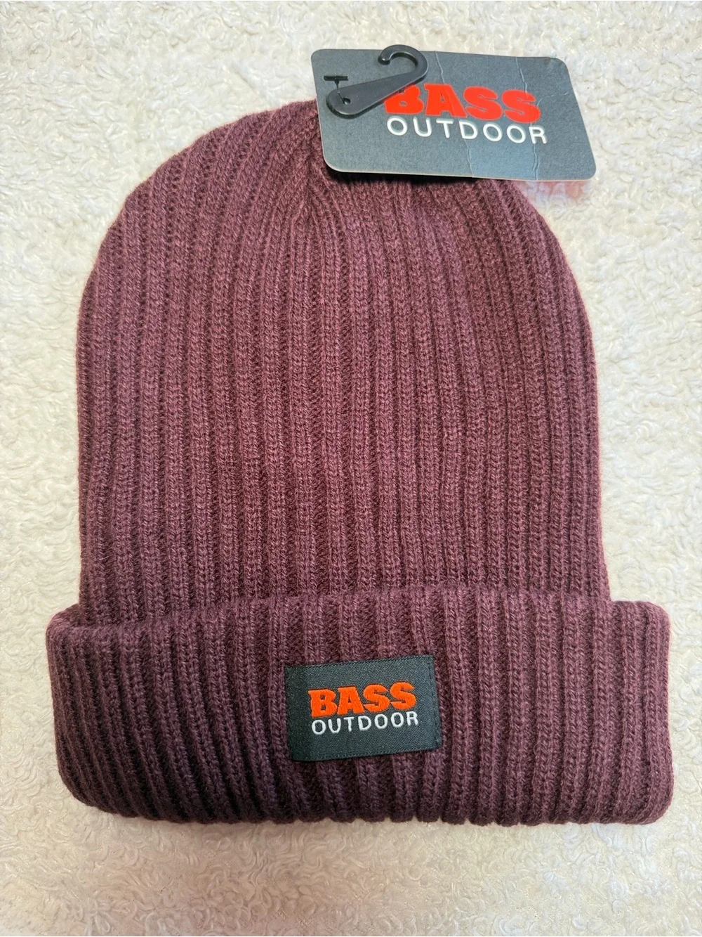 BASS Outdoor Ribbed Beanie - Plum/Deep Burgundy color